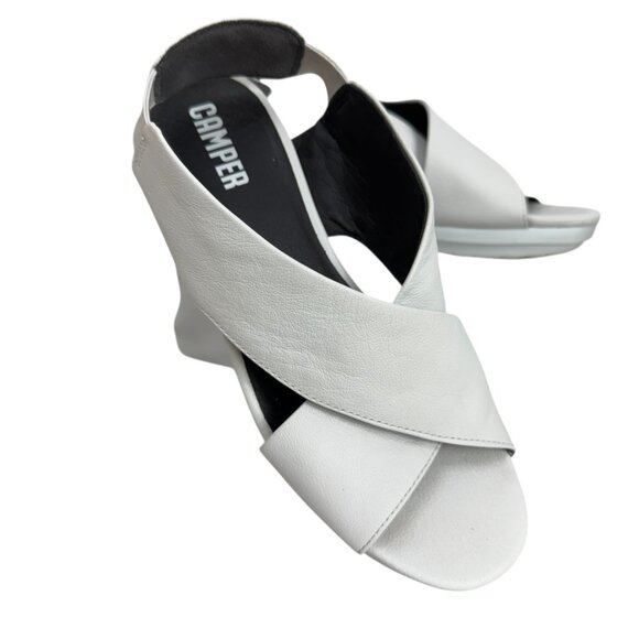 Camper Balloon Calf Leather Slip On Open Toe Wedge Sandals Women's size 39 / 9 - Picture 1 of 10